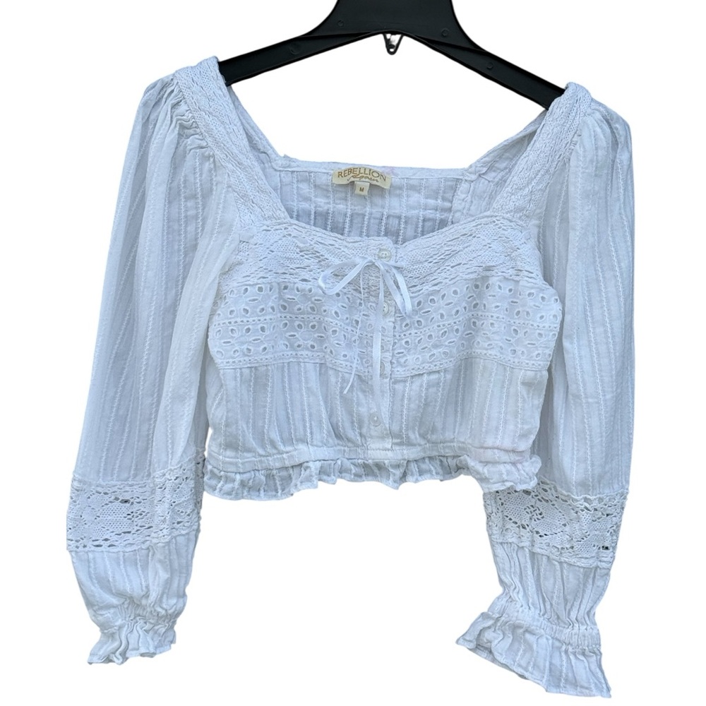 Eyelet Cropped Top